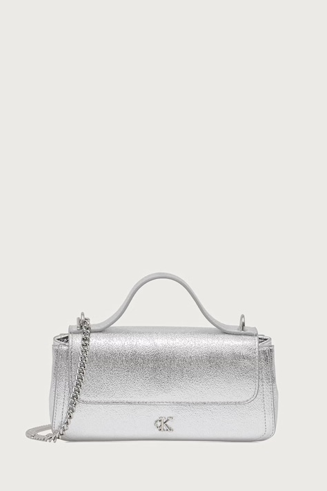 Calvin Klein Torebka crossbody damska z imitacji skóry szara LV04F1403G