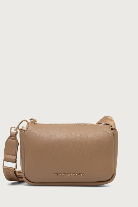 Tommy Hilfiger Torebka crossbody damska z imitacji skóry ESSENTIAL beżowa AW0AW19402