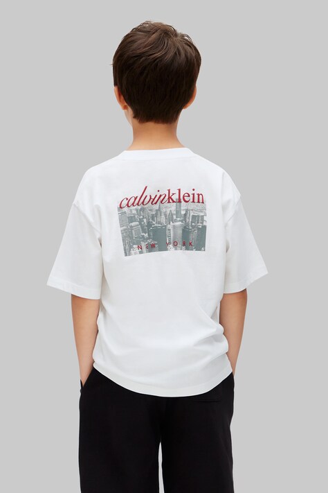Calvin Klein Jeans T-shirt dziecięcy bawełniany biały IB0IB02875