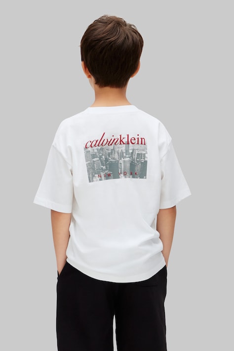 Calvin Klein Jeans T-shirt dziecięcy bawełniany biały IB0IB02875