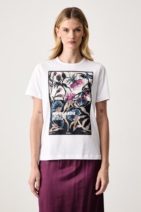 MUNTHE T-shirt damski bawełniany biały 264110026460
