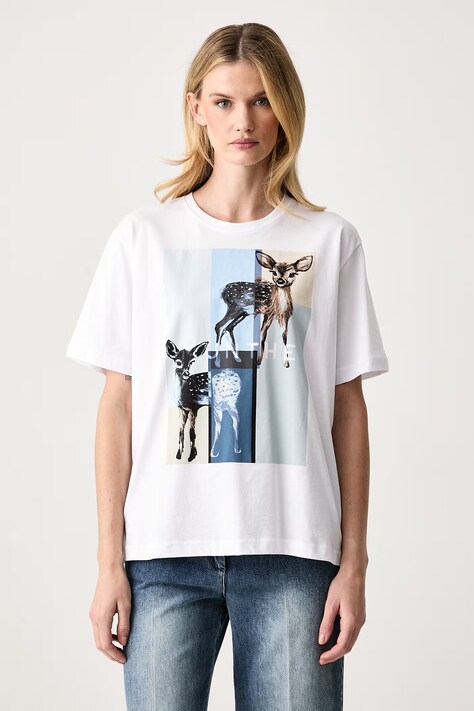 MUNTHE T-shirt damski bawełniany biały 264110126460