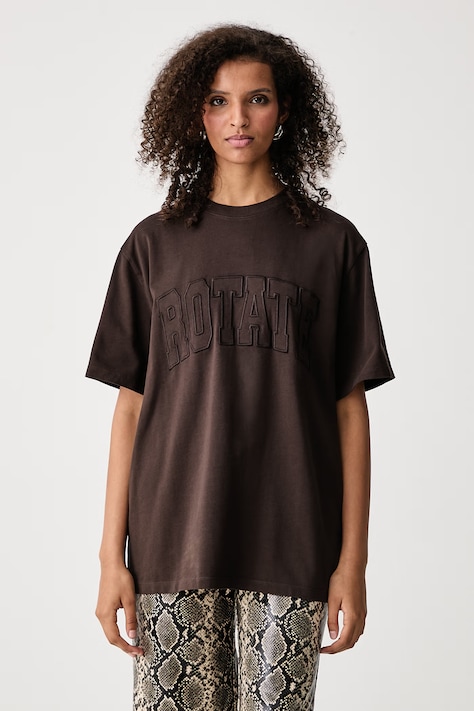 Rotate T-shirt damski bawełniany brązowy 1169191667