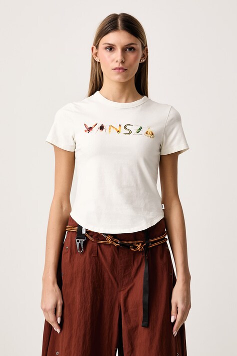Vans T-shirt damski bawełniany z elastanem VanSZA biały VN0013V4WHT1