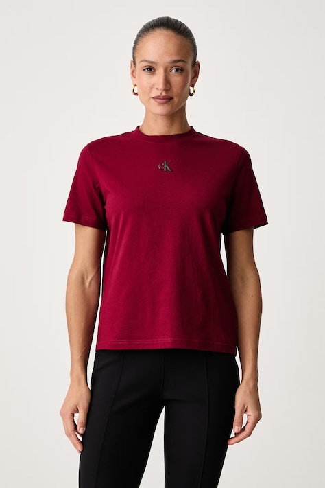Calvin Klein T-shirt damski bawełniany bordowy LV044J800G