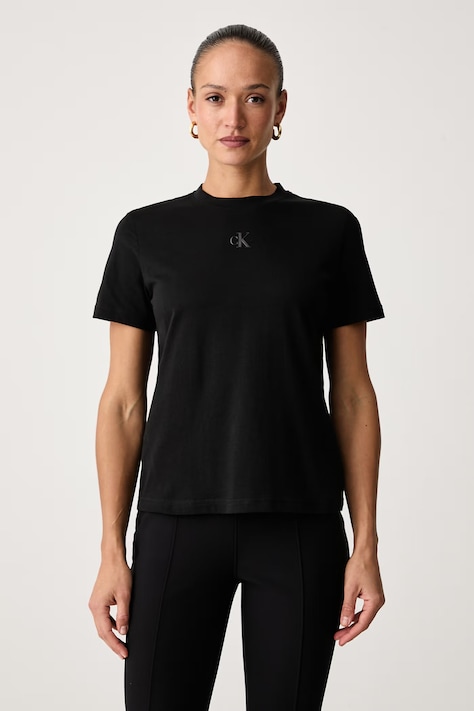 Calvin Klein T-shirt damski bawełniany czarny LV044J800G