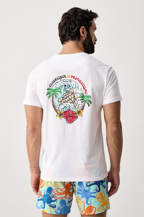 Vilebrequin T-shirt ανδρικό βαμβακερό TEWIS λευκό TWSFP300