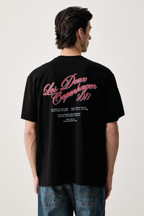 Les Deux T-shirt męski bawełniany z elastanem czarny 1002710