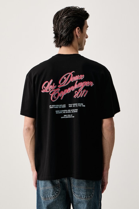 Les Deux T-shirt męski bawełniany z elastanem czarny 1002710