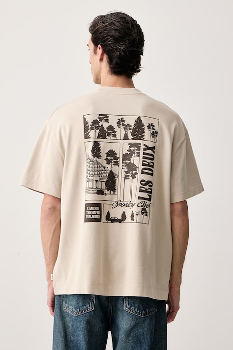 Les Deux T-shirt męski bawełniany beżowy 1002750
