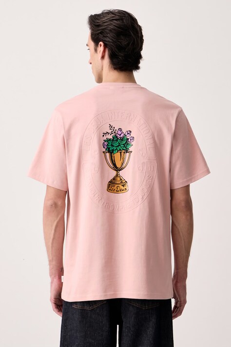 Les Deux T-shirt męski bawełniany różowy 1002753