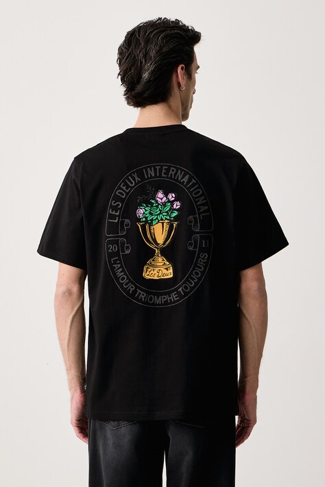 Les Deux T-shirt męski bawełniany czarny 1002753