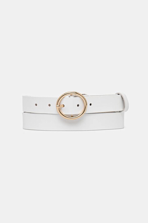 Answear Lab curea de piele femei, culoarea alb