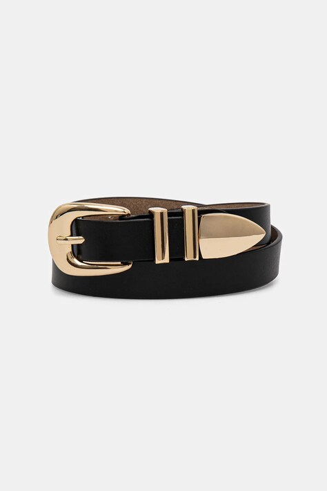 Answear Lab curea de piele femei, culoarea negru