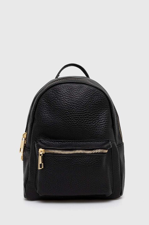 Answear Lab ghiozdan de piele femei, culoarea negru, mic, neted