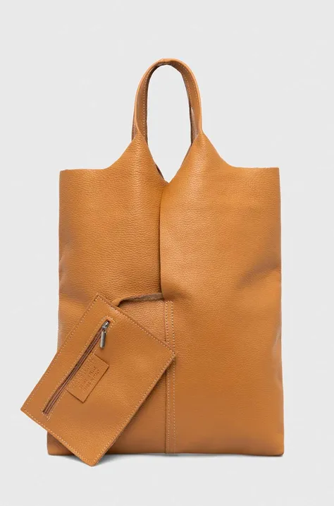 Шкіряна сумочка Answear Lab колір коричневий
