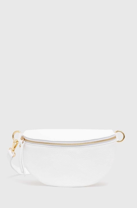 Answear Lab borseta de piele culoarea alb