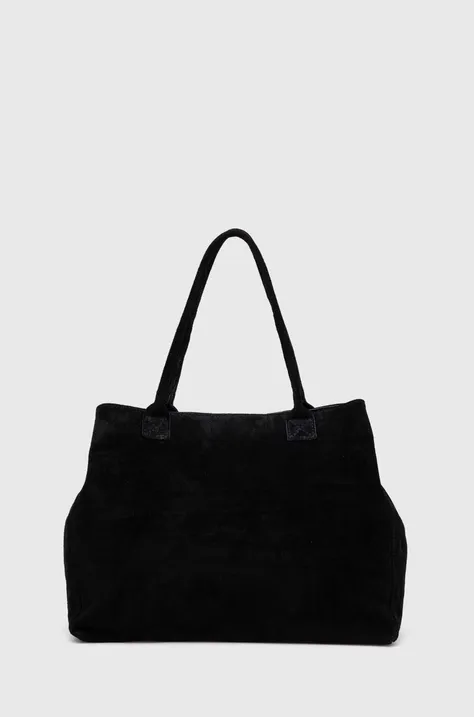 Semišová kabelka Answear Lab čierna farba