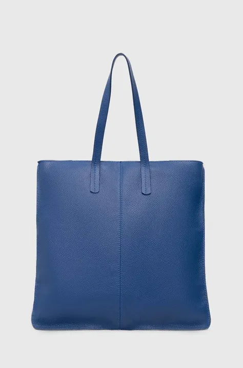 Usnjena torbica Answear Lab mornarsko modra barva