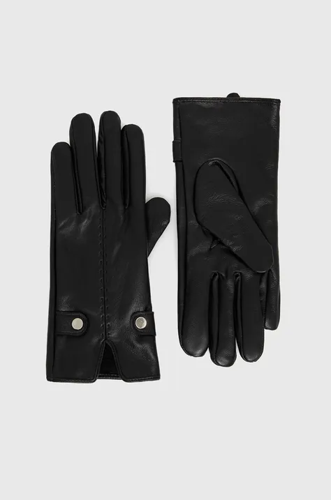 Δερμάτινα γάντια Answear Lab γυναικεία, χρώμα: μαύρο