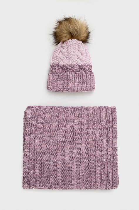Шапка і снуд Answear.LAB колір рожевий