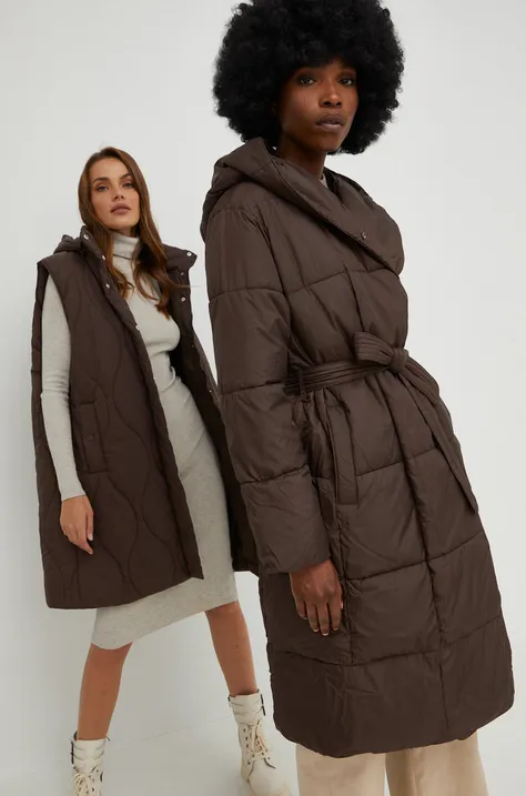 Answear Lab rövid kabát női, barna, téli
