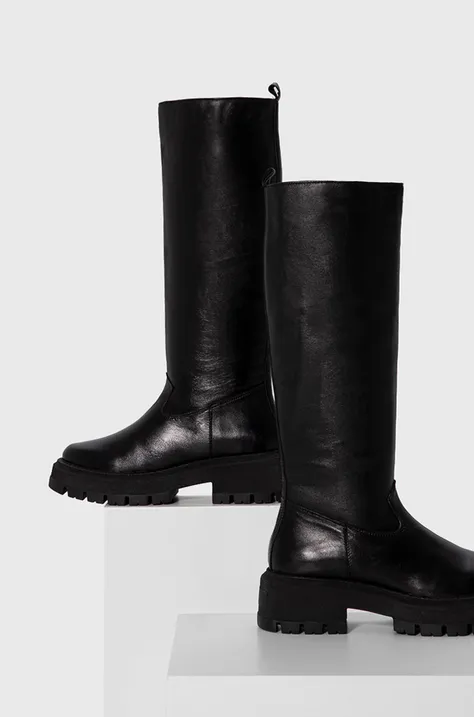 Шкіряні чоботи Answear Lab жіночі колір чорний на платформі