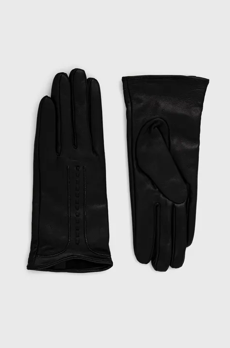 Kožené rukavice Answear Lab dámske, čierna farba