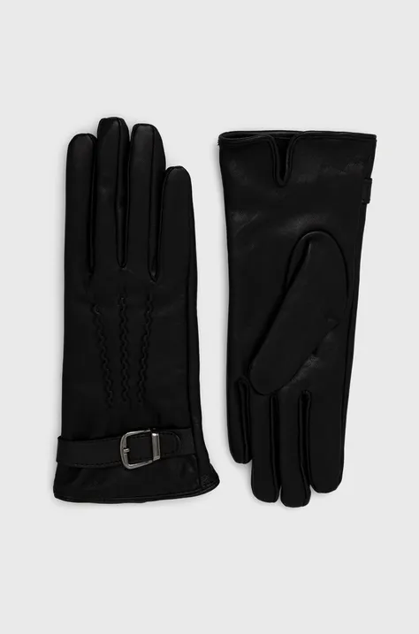 Usnjene rokavice Answear Lab ženski, črna barva