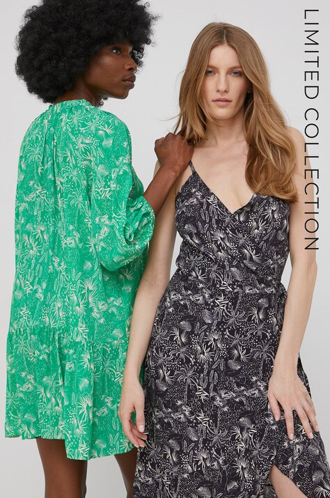Answear Lab rochie x limited festival collection BE BRAVE culoarea negru, midi, mulată