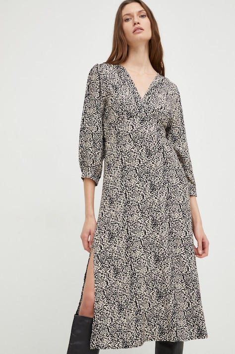 Answear Lab rochie culoarea negru, midi, dreaptă