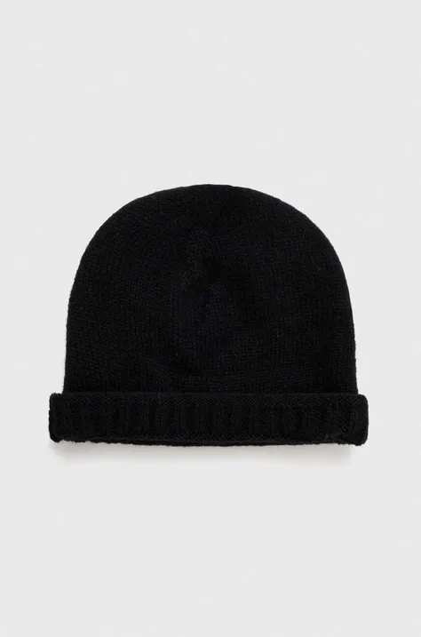 Answear Lab czapka i szalik wełniany kolor czarny