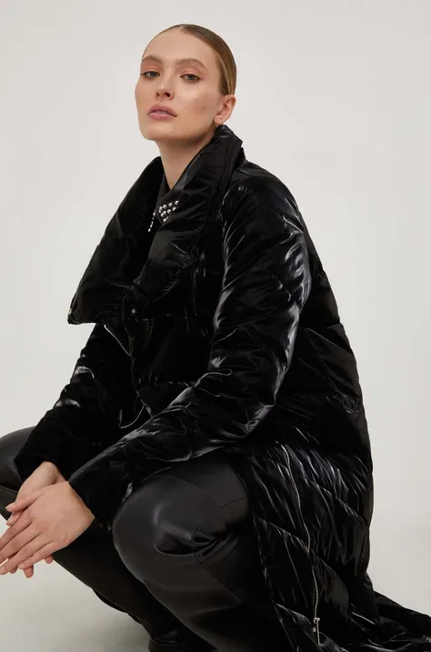 Answear Lab palton femei, culoarea negru, de iarna