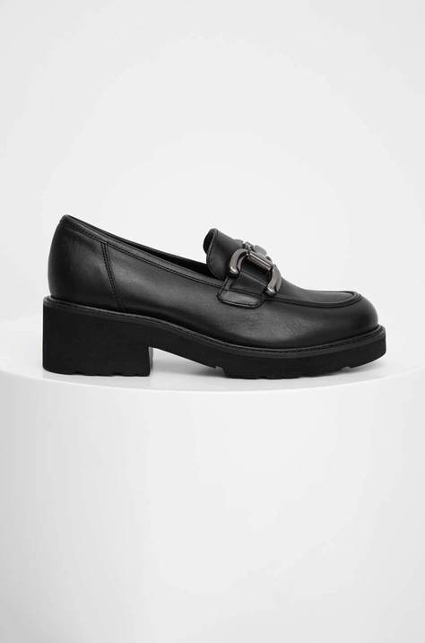 Answear Lab mocasini de piele femei, culoarea negru, cu platforma