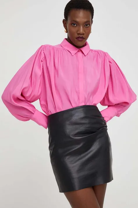 Δερμάτινη φούστα Answear Lab X limited collection NO SHAME χρώμα: μαύρο
