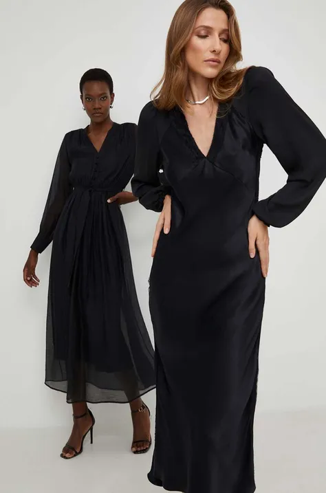 Obleka Answear Lab X omejena kolekcija NO SHAME črna barva
