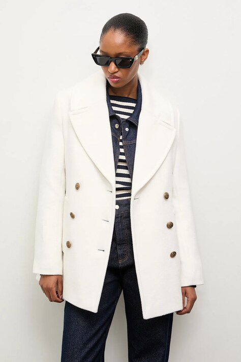 Answear.LAB cappotto in lana colore bianco
