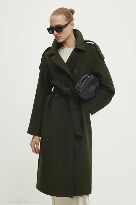 Answear Lab cappotto in lana colore verde