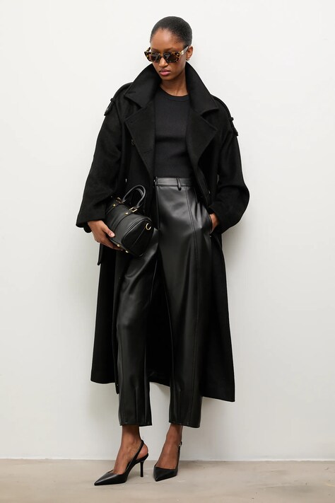 Answear.LAB cappotto in lana colore nero