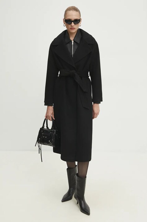 Answear.LAB cappotto in lana colore nero