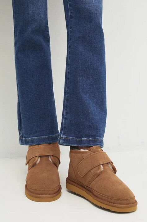 Semišové snehule Answear.LAB hnedá farba