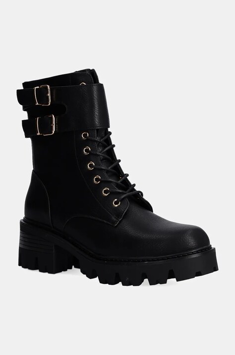 Answear Lab bocanci femei, culoarea negru, cu toc drept