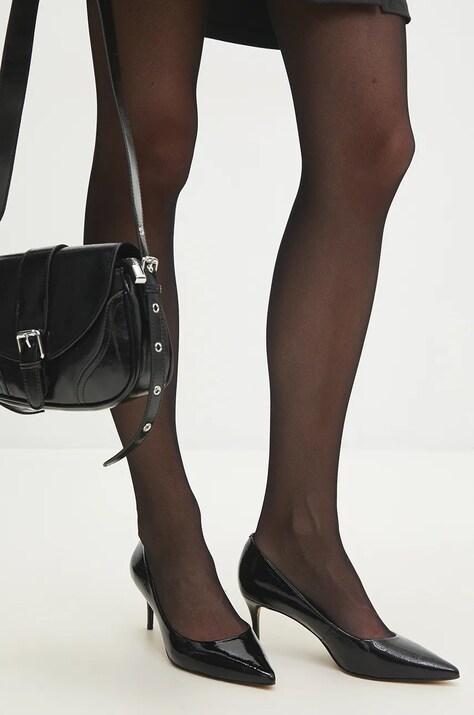 Answear.LAB bőr tűsarkú fekete