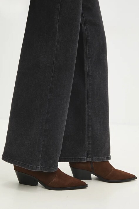 Замшевые ботинки Answear.LAB женские цвет коричневый каблук кирпичик