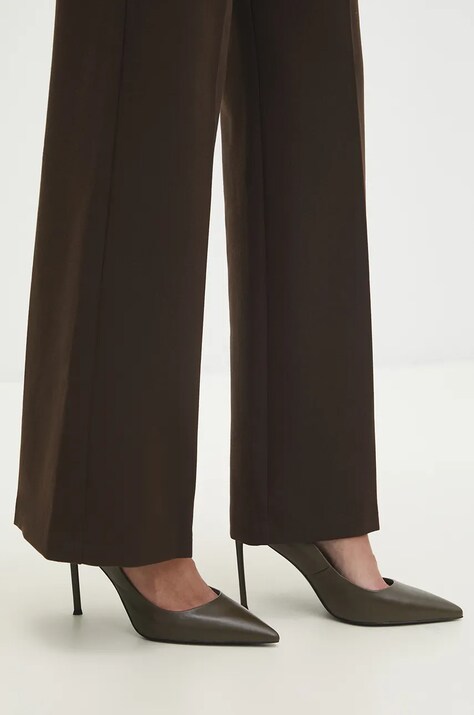 Answear Lab stilettos de piele culoarea verde