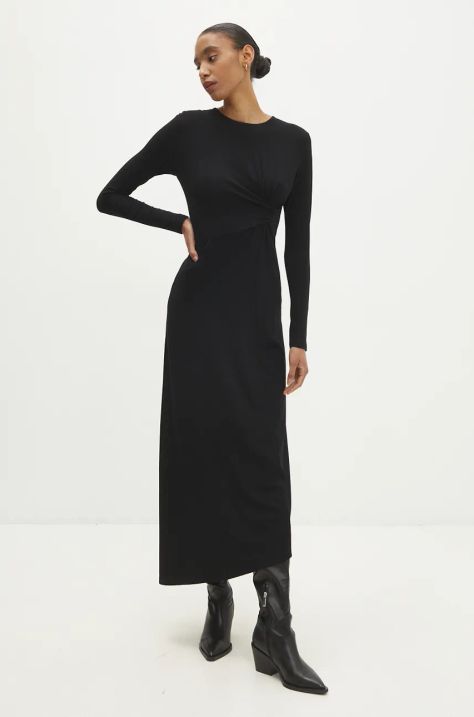 Answear Lab rochie culoarea negru, maxi, drept