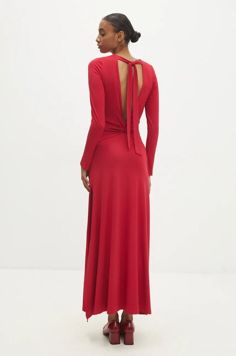Answear Lab rochie culoarea rosu, maxi, evazată