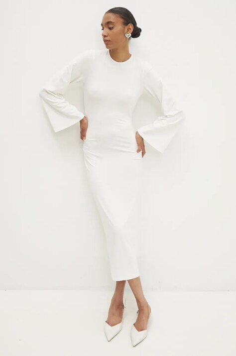 Answear Lab rochie culoarea bej, maxi, mulată