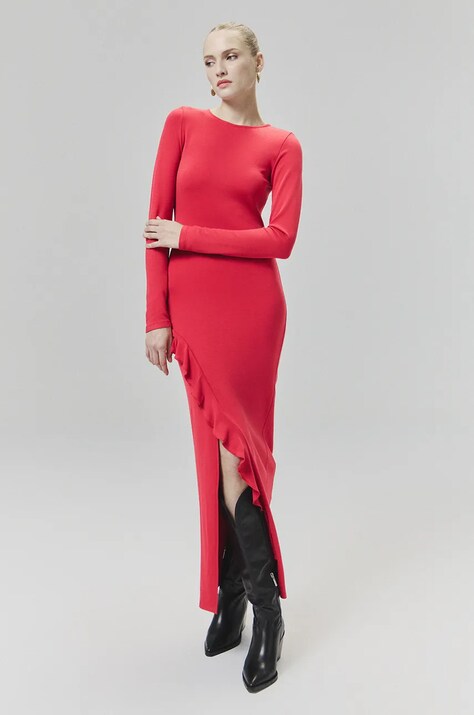 Answear Lab rochie culoarea rosu, maxi, mulată