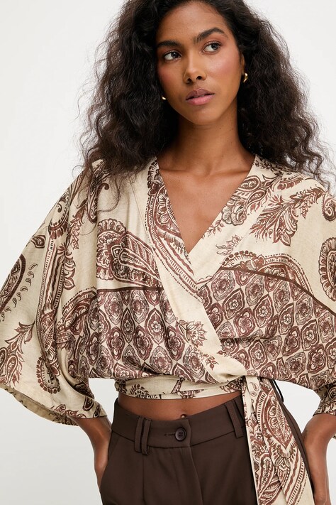 Answear.LAB bluza culoarea maro, modelator